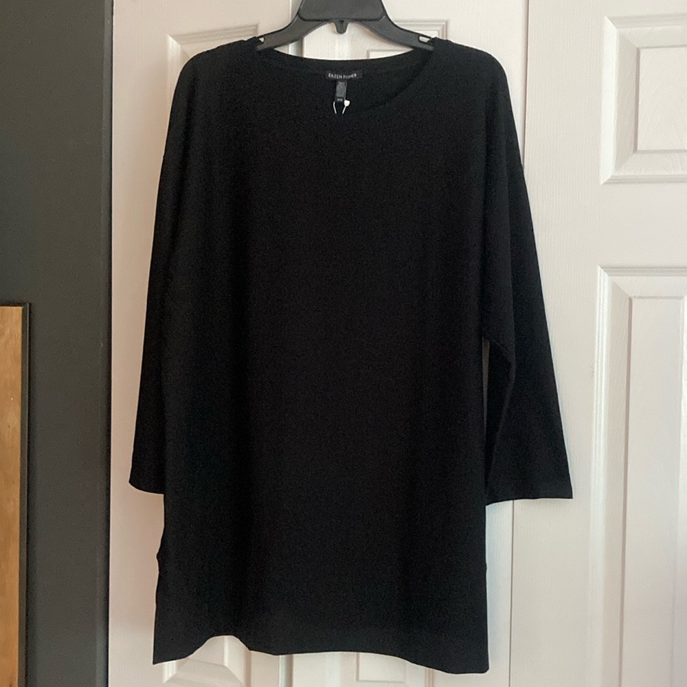 Eileen Fisher lightweight washable stretch crepe tunic. Size M